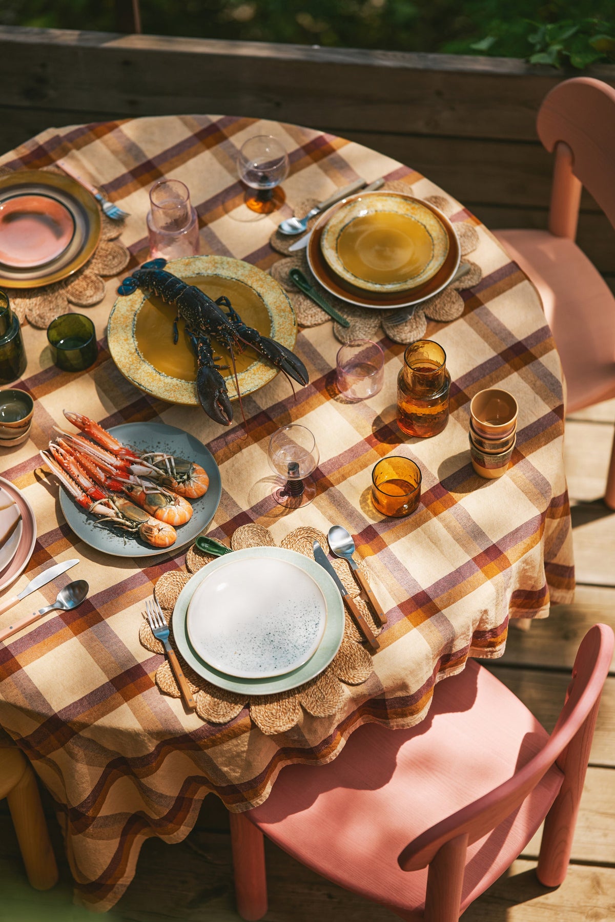 Nappe en lin carreaux