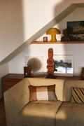 Coussin à carreaux marron 2