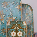 Plateau fleurs azur S 5