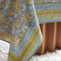 Nappe à fleurs bleu gris 3