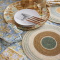 Nappe à fleurs bleu gris 1