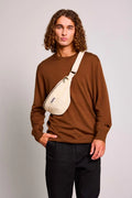 Sac banane velours ivoire 2