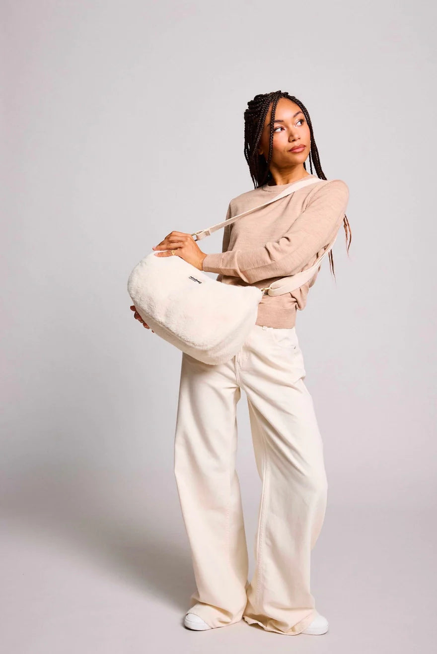 Sac bandoulière teddy ivoire