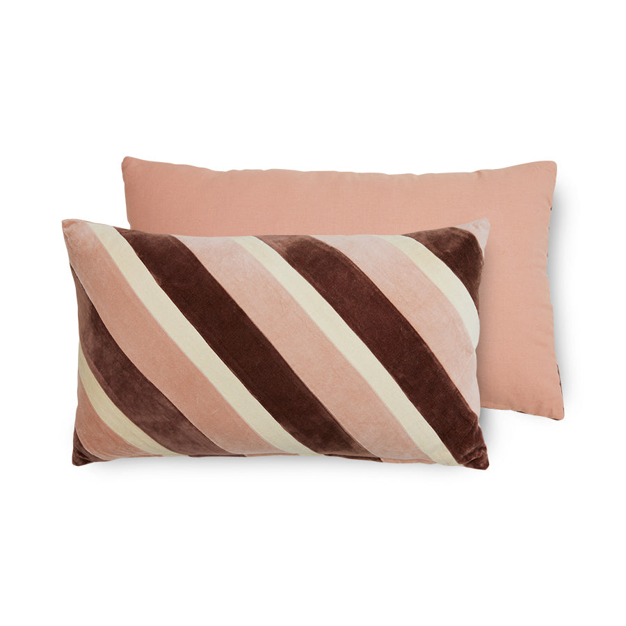 Coussin velours rayé