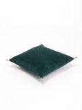 Coussin velours bleu canard 1