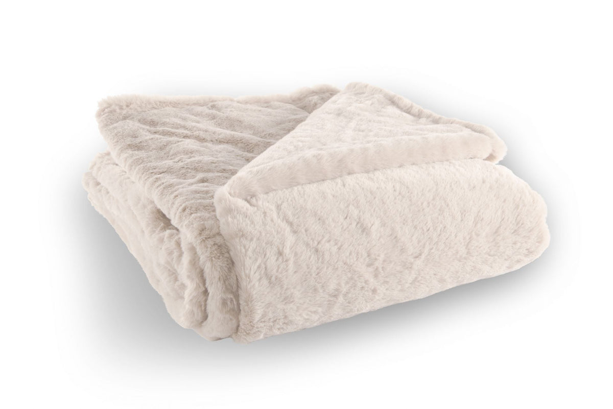 Plaid XL fausse fourrure ivoire