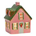 Maison photophore rose et verte 1