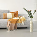 Plaid en laine ocre 1