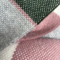 Plaid en laine rose et vert 2