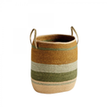 Panier anse tissé noisette vert M 1