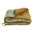 Edredon fleuri bleu gris 3