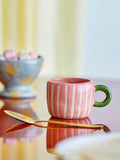 Tasse à rayure rose 2