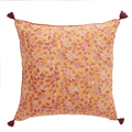 Coussin à fleurs safran 1