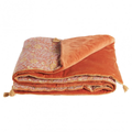 Edredon fleuri terracotta 3