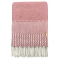 Plaid en laine rose et blanc 5