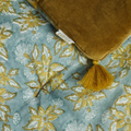 Edredon fleuri bleu gris 2