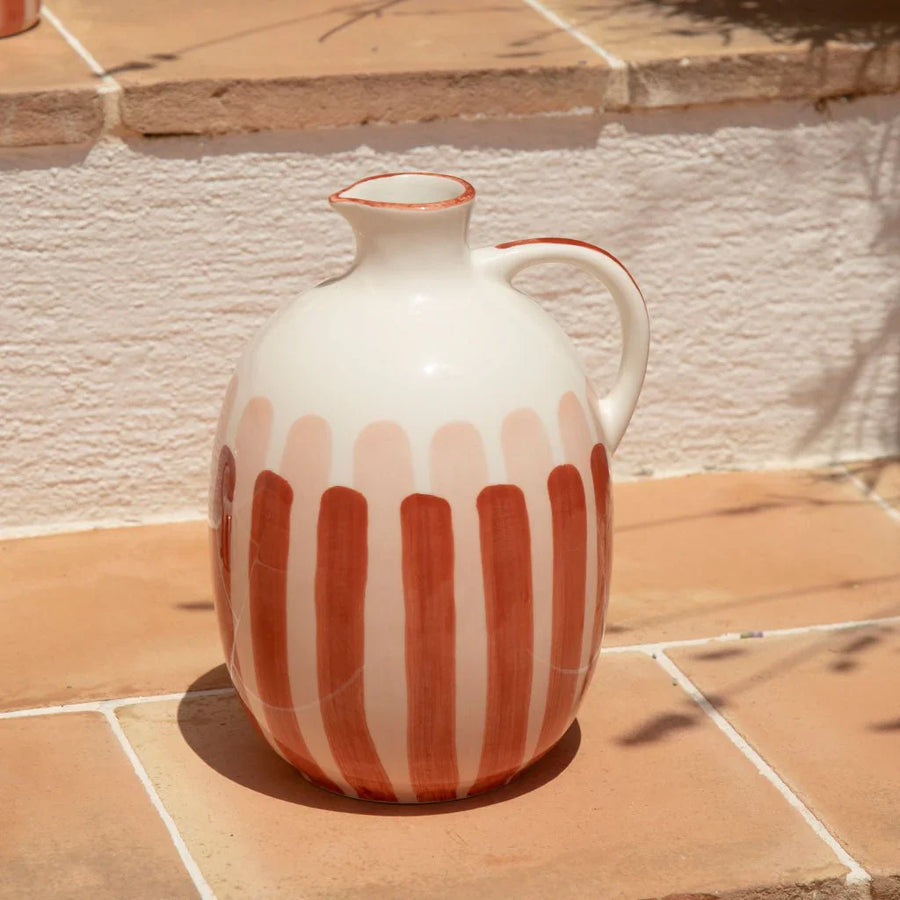 Pichet rayure terracotta